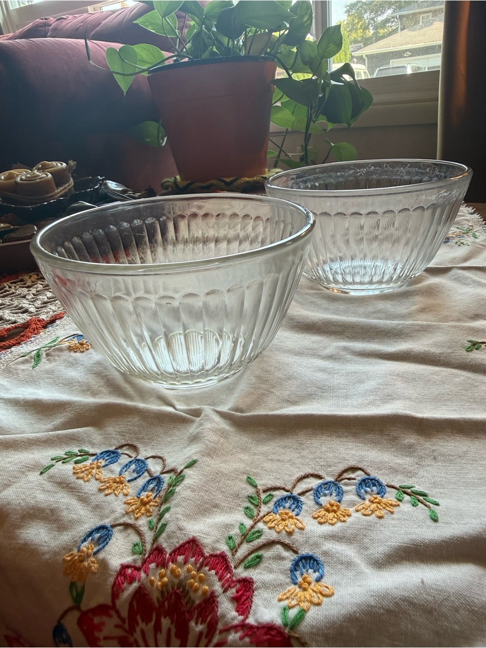 Pyrex 463 Clear Glass Custard Cups 6 oz Set of 2 USA